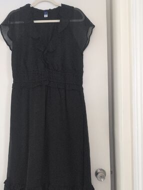 Old Navy Black Ruffle-Detail Midi Dress